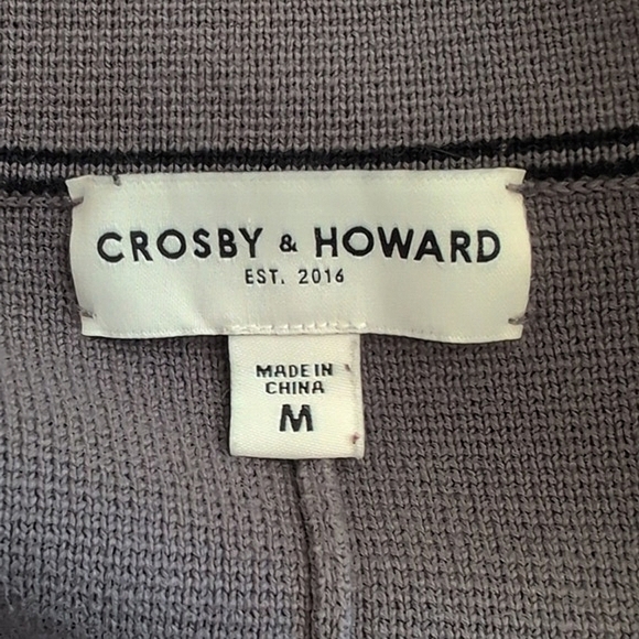 Crosby & Howard Mens Med Knit Blazer Jacket Sport Coat Gray Preppy Classic - Picture 7 of 8